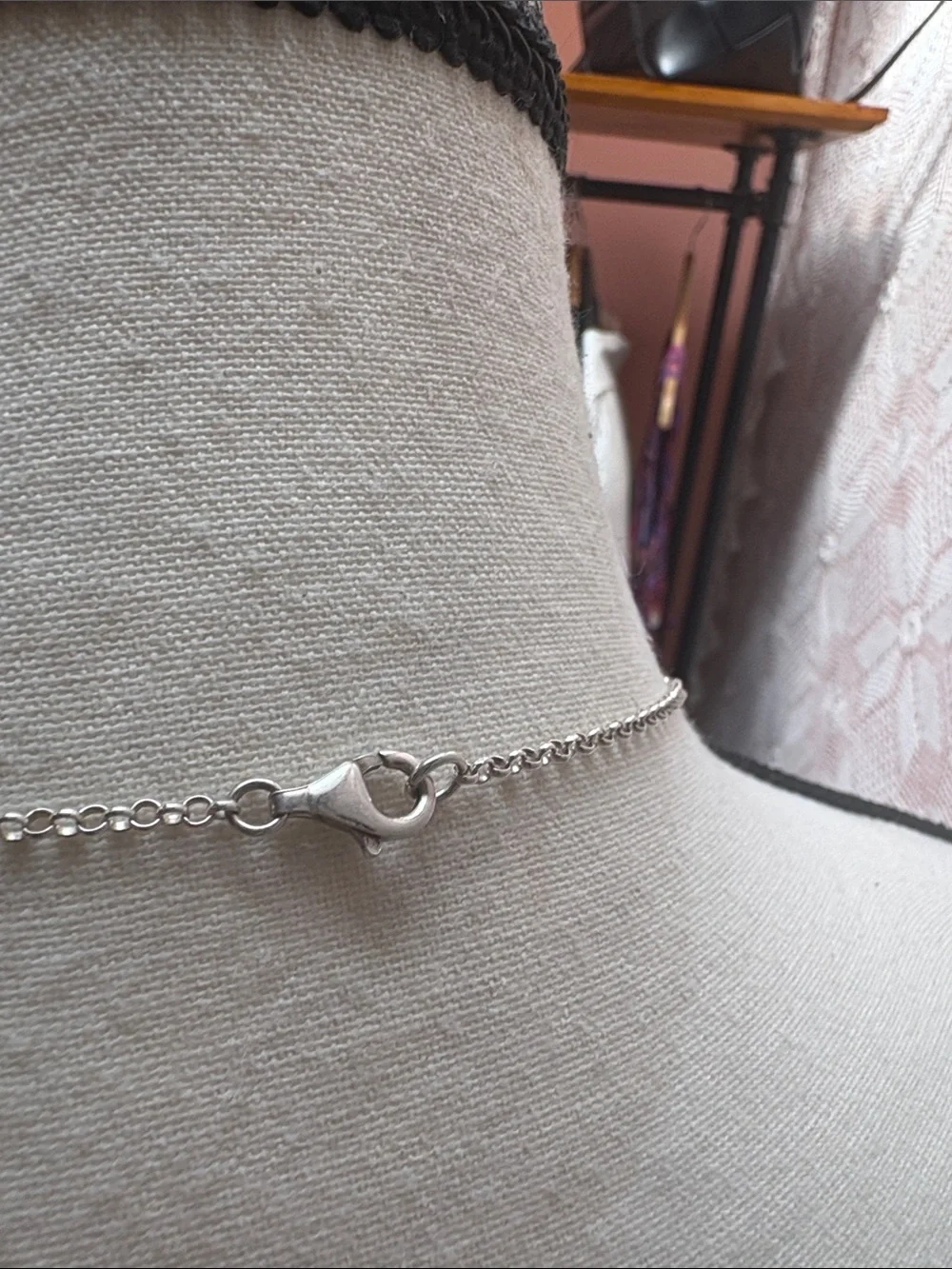 Handcrafted Spoon Pendant Necklace Sterling Silver Chain Seagull Motif - Picture 6 of 6